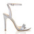 Right side view of Silver Satin High Heel Barely There Strappy Sandals