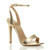 Front right side view of Gold PU High Heel Barely There Strappy Sandals