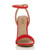 Front view of Red Suede High Heel Barely There Strappy Sandals