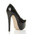 Back right side view of Black Patent High Heel Pointed Platform Court Shoes