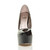 Front view of Black Patent High Heel Pointed Platform Court Shoes