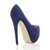 Back right side view of Navy Suede High Heel Pointed Platform Court Shoes