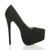 Right side view of Black Diamond Suede High Heel Pointed Platform Court Shoes