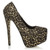 Right side view of Black Gold High Heel Pointed Platform Court Shoes