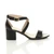 Right side view of Black PU Mid Block Heel Cross Strap Party Strappy Sandals