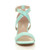Front view of Mint Green Suede Mid Block Heel Cross Strap Party Strappy Sandals