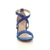 Front view of Cobalt Blue Suede Mid Block Heel Cross Strap Party Strappy Sandals