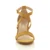 Front view of Mustard Suede Mid Block Heel Cross Strap Party Strappy Sandals