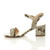 Left side view of Beige Snake PU Mid Block Heel Ankle Strap Barely There Sandals Left side view of Beige Snake PU Mid Block Heel Ankle Strap Barely There Sandals
