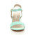 Front view of Mint Green Suede Mid Block Heel Ankle Strap Barely There Sandals