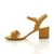 Left side view of Mustard Suede Mid Block Heel Ankle Strap Barely There Sandals Left side view of Mustard Suede Mid Block Heel Ankle Strap Barely There Sandals