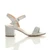 Right side view of Silver Glitter Mid Block Heel Ankle Strap Barely There Sandals Right side view of Silver Glitter Mid Block Heel Ankle Strap Barely There Sandals