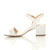 Left side view of White PU Mid Block Heel Ankle Strap Barely There Sandals Left side view of White PU Mid Block Heel Ankle Strap Barely There Sandals