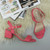 Coral Suede Mid Block Heel Ankle Strap Barely There Sandals Coral Suede Mid Block Heel Ankle Strap Barely There Sandals