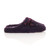 Right side view of Purple Diamante Flat Fleece Fluffy Mules Slippers
