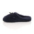Left side view of Navy Flat Fleece Fluffy Mules Slippers