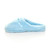 Left side view of Baby Blue Flat Fleece Fluffy Mules Slippers