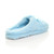 Back right side view of Baby Blue Flat Fleece Fluffy Mules Slippers