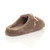 Back right side view of Mocha Flat Fleece Fluffy Mules Slippers
