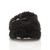 Front view of Black Flat Fleece Fluffy Mules Slippers