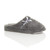 Front right side view of Light Grey Flat Fleece Fluffy Mules Slippers