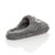 Back right side view of Light Grey Flat Fleece Fluffy Mules Slippers