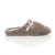 Right side view of Taupe Flat Fleece Fluffy Mules Slippers