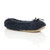 Front right side view of Navy Fleece Fluffy Footlets Slippers Socks
