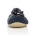 Front view of Navy Fleece Fluffy Footlets Slippers Socks