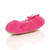Back right side view of Fuchsia Pink Fleece Fluffy Footlets Slippers Socks