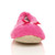 Front view of Fuchsia Pink Fleece Fluffy Footlets Slippers Socks