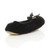 Back right side view of Black Fleece Fluffy Footlets Slippers Socks