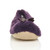 Front view of Purple Fleece Fluffy Footlets Slippers Socks