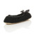 Back right side view of Black Knit Fleece Fluffy Footlets Slippers Socks