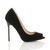 Right side view of Black Suede High Heel Stiletto Peep Toe Court Shoes Sandals Right side view of Black Suede High Heel Stiletto Peep Toe Court Shoes Sandals