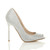 Right side view of Silver Glitter High Heel Stiletto Peep Toe Court Shoes Sandals Right side view of Silver Glitter High Heel Stiletto Peep Toe Court Shoes Sandals