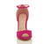 Front view of Fuchsia Pink Suede High Heel Ankle Strap Stiletto Peep Toe Shoes Sandals