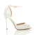 Right side view of White Patent High Heel Ankle Strap Stiletto Peep Toe Shoes Sandals