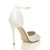 Back right side view of White Patent High Heel Ankle Strap Stiletto Peep Toe Shoes Sandals