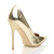 Back right side view of Gold PU High Heel Pointed Court Shoes Back right side view of Gold PU High Heel Pointed Court Shoes