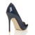 Back right side view of Navy Patent High Heel Pointed Court Shoes Back right side view of Navy Patent High Heel Pointed Court Shoes