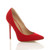 Front right side view of Red Suede High Heel Pointed Court Shoes Front right side view of Red Suede High Heel Pointed Court Shoes