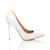 Right side view of White PU High Heel Pointed Court Shoes Right side view of White PU High Heel Pointed Court Shoes
