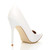 Back right side view of White PU High Heel Pointed Court Shoes Back right side view of White PU High Heel Pointed Court Shoes
