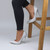 Model wearing Silver Glitter High Heel Pointed Court Shoes Model wearing Silver Glitter High Heel Pointed Court Shoes