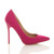 Right side view of Fuchsia Pink Suede High Heel Pointed Court Shoes Right side view of Fuchsia Pink Suede High Heel Pointed Court Shoes