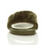 Front view of Khaki Fur Flat Faux Fur Sandals Sliders