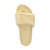 Top view of Beige Fur Flat Faux Fur Sandals Sliders