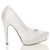 Right side view of White Satin High Heel Concealed Platform Bridal Court Shoes