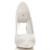 Front view of White Satin High Heel Concealed Platform Bridal Court Shoes